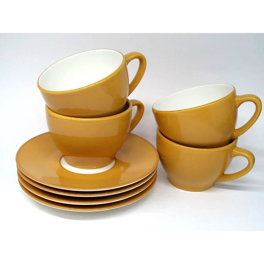Williams sonoma Passano Orange Cups & Saucers 4 Sets